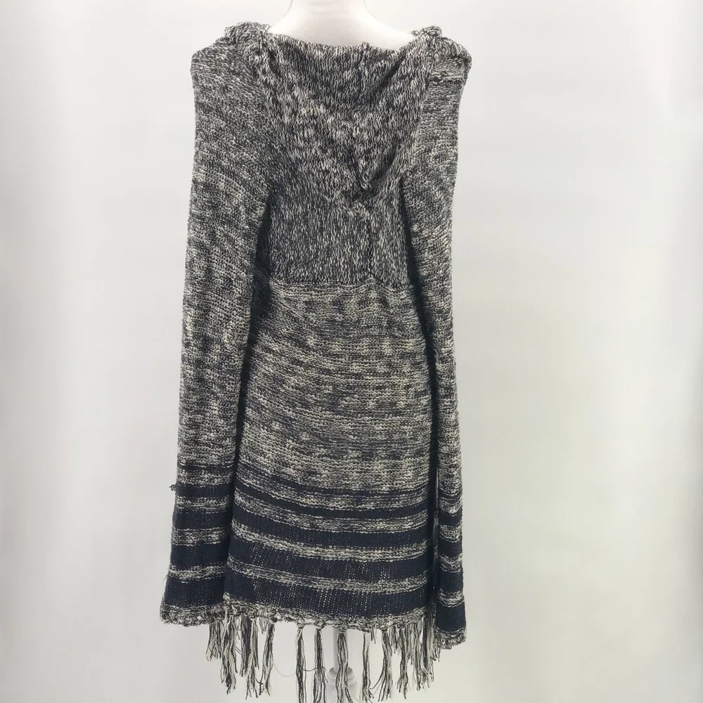 Anthropologie | Hologram Gray Hooded Sweater Large